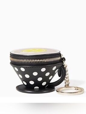 KATE SPADE TEA CUP PARTY COIN PURSE KEYCHAIN